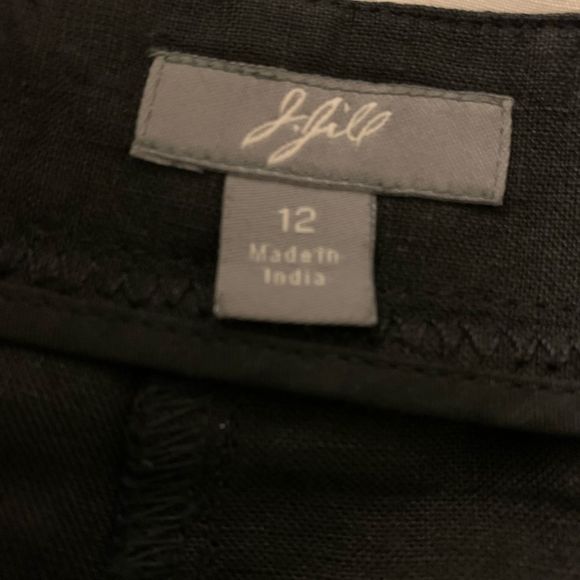 J Jill 100% linen black wide leg pants Sz 12 - Picture 4 of 5